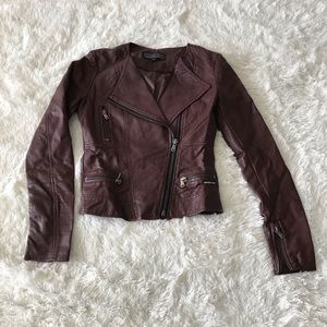 Faux Leather Members Only Maroon Jacket